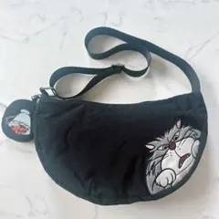 完売品✨ディズニー ルシファー ショルダーバッグ 刺繍 ポーチブラック ナイロン