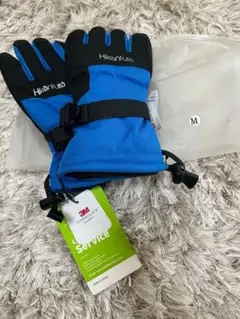 キッズ用スキーグローブ　3M中綿　2倍保温　防水　防寒　M ブルー　裏起毛のサムネイル