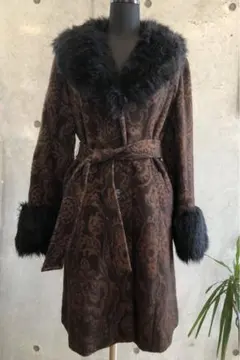 MICEL KLEIN コート　柄　茶系