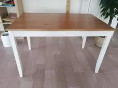 IKEA　レールハムン　ダイニングテーブル 木目天板 ホワイト脚