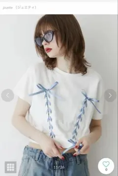 jouetie レースアップTシャツ ホワイトのサムネイル