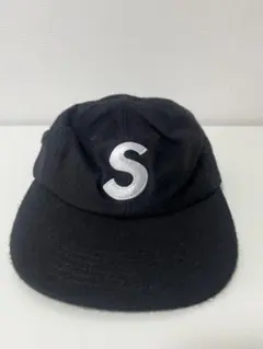 SUPREME 黒 Sロゴ スエードキャップ