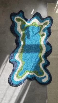 波状デザインのラグ・カーペット