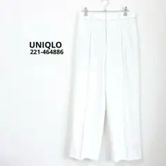 UNIQLO ユニクロ タックワイドパンツ　L 美品 ウエストゴム　入学式