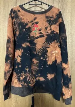 COOPER スウェット ブリーチリメイク バラ刺繍 一点物