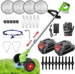 ✨新品・未開封✨草刈り機 充電式 芝刈り機 電動 コードレス バッテリー2個付