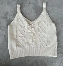 レディース INGNI キャミトップ ベージュ ニットビスチェ Mサイズ