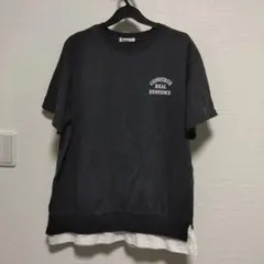 WEGO レイヤード風半袖Tシャツ ブラック
