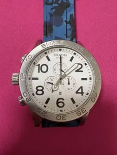 美品 希少 ニクソン 51-30 クロノ シルバー ブルー 【0255】 - メルカリ