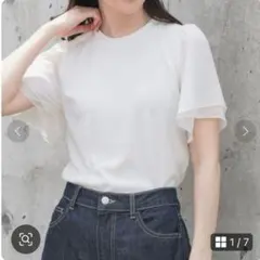 Honeys ハニーズ　半袖ブラウス　レディース L トップス　白　綺麗め　春夏