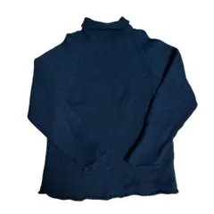90s J.Crew ロールネック ウールニット 古着 訳あり 黒 セーター