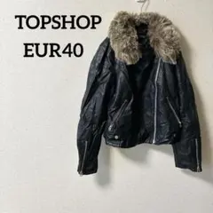◎TOPSHOP 【EUR40】ブラック ジャケット ファー付き 冬 秋