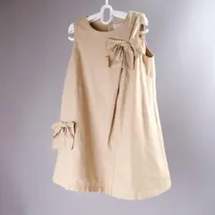 美品 タルティーヌエショコラ リボン ワンピース 110 お食事会やお受験に◎