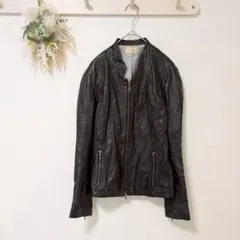 Re.Verofonna 【36】ラムレザー ジャケット ノーカラー 本革 黒のサムネイル