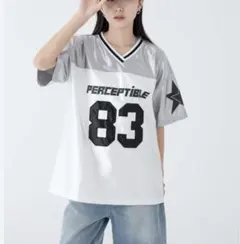 【WEGO】 ナンバリングビックTシャツ レディースカジュアル 83 (F)