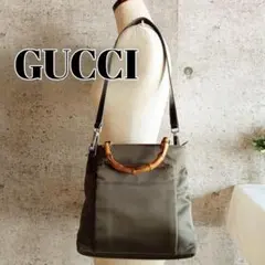 美品☆ グッチ バンブー 2way ショルダー ハンドバッグ レディース メンズ