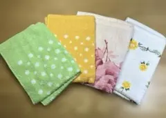 【GW限定価格】タオル 4枚セット まとめ売り 花柄 ドット タオル