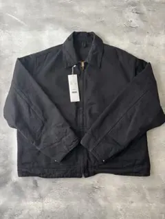 COMOLI 　ブラックデニム ジップショート　デニムジャケット　ブルゾン