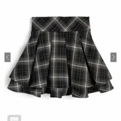 インパン裏地付きチェック柄ティアードフレアミニスカート[ai229]