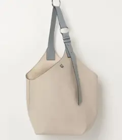 ワンハンドル ショルダーバッグ アイボリー ライトブルー