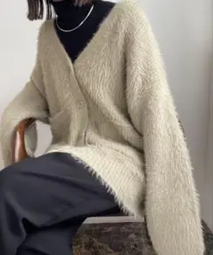 shaggy over size cardigan/オーバーサイズカーディガン