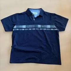 Crocodile ポロシャツ ネイビー チェック柄 LL