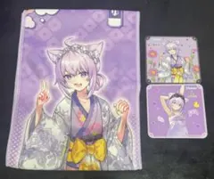 ホロライブゲーマーズx極楽湯コラボ コースター　タオル　猫又おかゆ