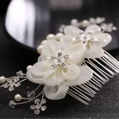 髪飾り 花 パール かんざし 和装 ヘアアクセ 結婚式 発表会　お祭り