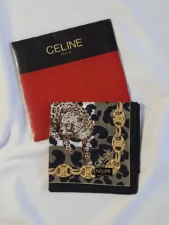 値下げ♪CELINE セリーヌ ヒョウ柄 レオパード柄 大判ハンカチ・スカーフ