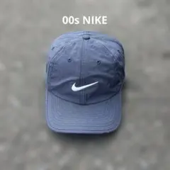 00s NIKE ロゴ刺繍 キャップ ネイビー y2k