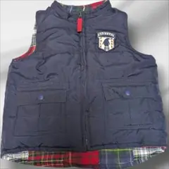 BABY GAP 中綿ベスト リバーシブル チェック柄 パッチワーク 90
