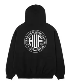 HUF ブラック フード付きパーカー