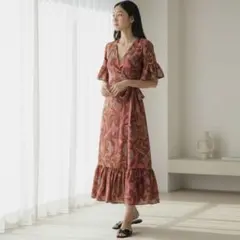 定価3万円 トゥモローランド ラップドレス 38 カシュクール 新品同様