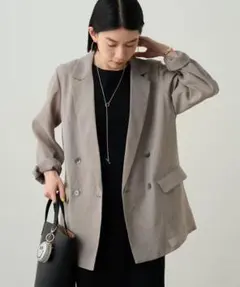 LOUNGEDRESSリネンシアージャケット Loungedress】リネンライクシアージャケット | OUTLET(アウトレット