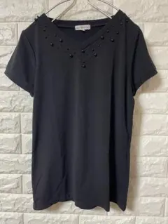 a.v.v standard ビーズ装飾 Vネック Tシャツ カットソー 38