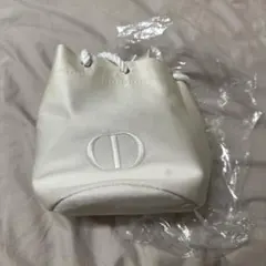 Dior 巾着ポーチ ロゴ刺繍 ノベルティ ホワイト 新品未使用のサムネイル