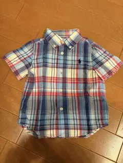 【美品！！】Ralph Lauren 半袖チェックシャツ 12M 70サイズ