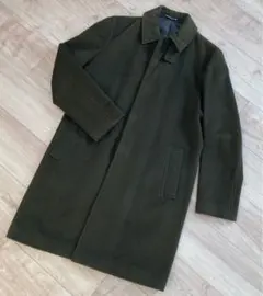 INED HOMME ロングコート　ダークグリーン　サイズ2　アンゴラ混合