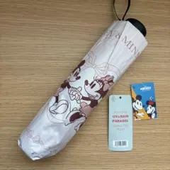 ミッキー　ミニー　ディズニー　ハート　晴雨兼用　グラスファイバー　折り畳み傘のサムネイル