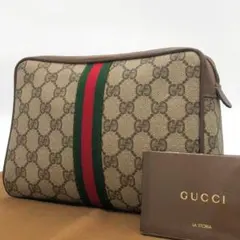美品　グッチ　アクセコ　クラッチバッグ　GG　スプリーム　シェリーライン