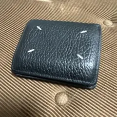 Maison Margiela ブラックレザー二つ折り財布