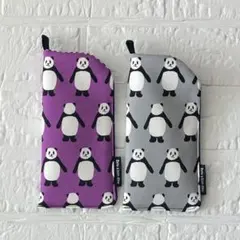 めがねケース＊パンダ・紫とグレー2個セット