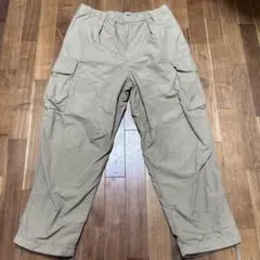 ユニクロ カーキ系 カーゴパンツ ゴム入りウエスト L
