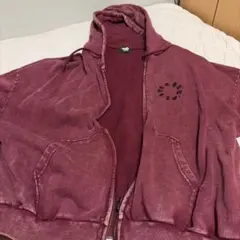ヴィンテージ加工 フルジップパーカー ボルドーのサムネイル
