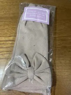 ITS'DEMO リボン付き手袋 ベージュ