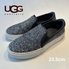 UGG スパンコール スリッポン ブラック/グレー　23.5cm