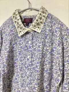 LBERTY リバティブラウス J.CREW ビジュー付き 個性派 古着女子のサムネイル
