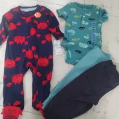 ★新品未使用★カニプリント ベビー服 9ヶ月用