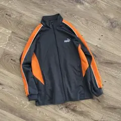 PUMA ジップアップジャケット ジャージ　グレー/オレンジ　150