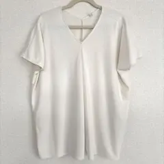 UNIQLO クレープジャージーチュニック 半袖　オフホワイト　Mサイズのサムネイル